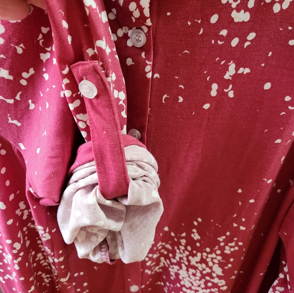 Lularoe 2xl, EUC, Valentina Button Up, Pink Red White - Picture 2 of 4